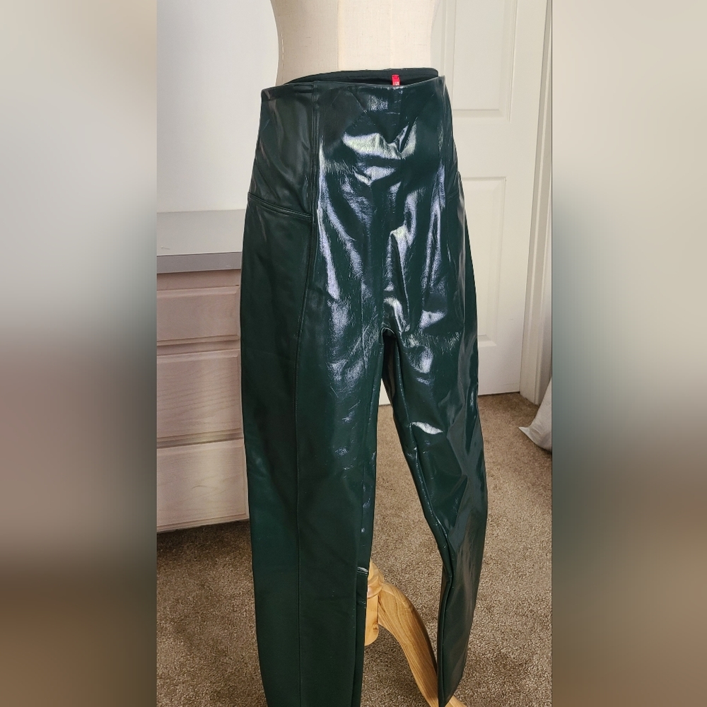 SPANX Faux Patent Leather Legging Green